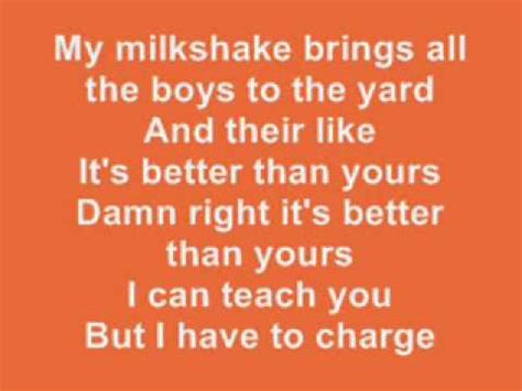 my milkshake lyrics|my milkshake lyrics meaning.